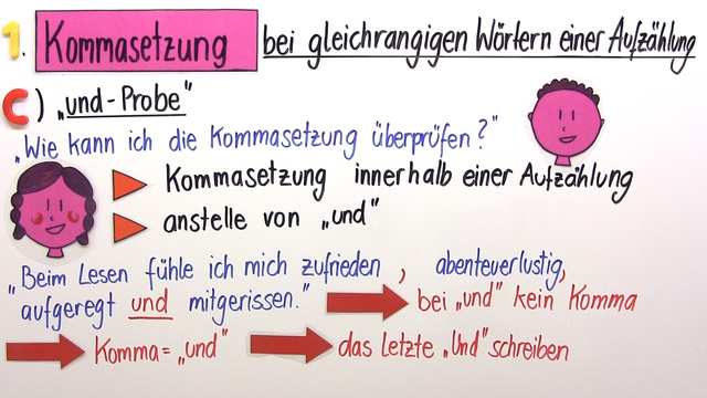 übungen Für Kommasetzung Mit Lösungen Kommasetzung bei einer Aufzählung und nachgestellten Erläuterungen