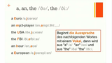 Besonderheiten der Artikel "a" und "the"