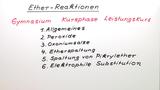 Ether - Reaktionen (LK)