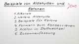 Beispiele von Aldehyden und Ketonen
