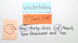 Das Datum / Date - Übungsvideo