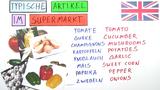 Typische Artikel im Supermarkt - shopping in the supermarket