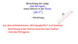 Berechnung der Länge (des Betrages) von Vektoren in der Ebene