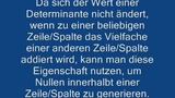 Erzeugen von Nullen bei der Determinantenberechnung