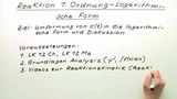 Reaktion erster Ordnung - Logarithmische Form