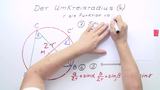 Der Umkreisradius eines Dreiecks (4) r als Funktion von a, b und c