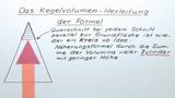Die Formel für das Kegelvolumen