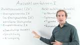 Statistik II - Video 16: Auswahlverfahren - Teil 1 Statistik II - Video 16: Auswahlverfahren - Teil 1
