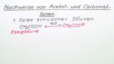 Nachweise von Acetat- und Carbonat-Ionen